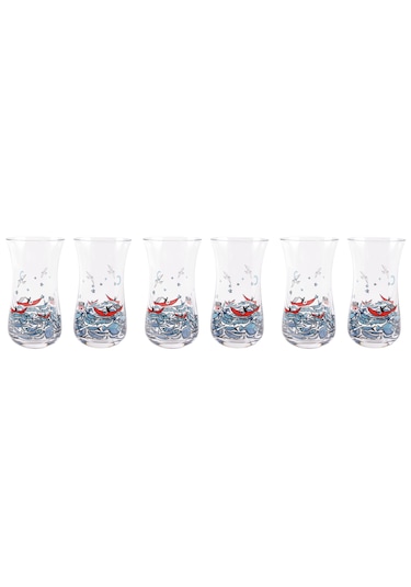 Anason İşleri Balık Masalı Rakı Bardağı İnce Belli 6'lı Set