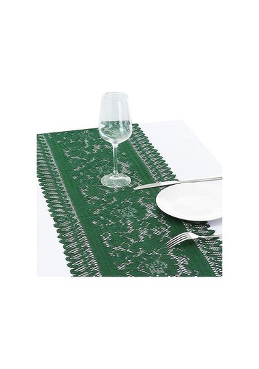 Novahub Beyaz Noel Uzun Masa Koşucu Çok Boyutlu Dantel Üç Renkli Masa Örtüsü Parti Dekorasyon Masa Örtüsü Beyaz