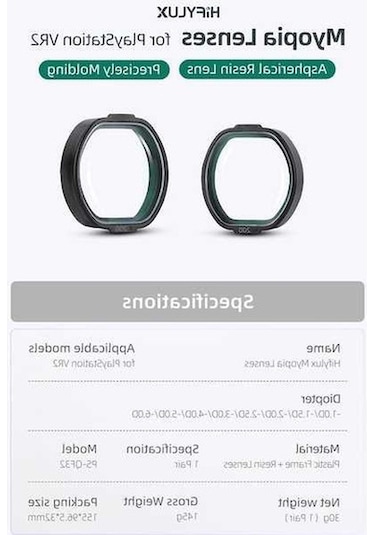 Tongxida Playstation Vr2 Hifylux Miyopi Gözlükler İçin Reçine Lens -5.0d Asferik, Vr2 Uygun, Küresel Olmayan