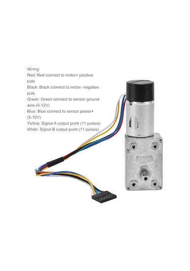 Dianziye Jgy-370 12v Dc Kayar Dişli Motoru, Kodlayıcı İlişkili, 15mm Çift Mil, 150 Devir/ Dakika, Endüstriyel Sürücü