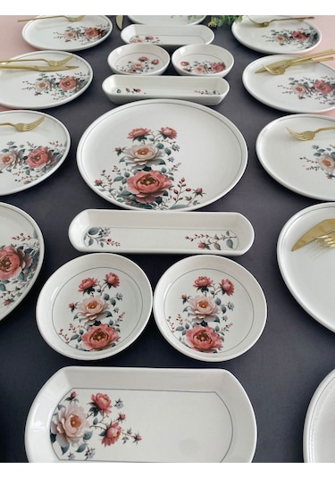 Hasbahçe 12 Kişilik 21 Parça Kahvaltı Takımı Renkli