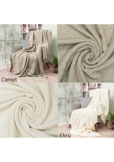 Latuda - Şönil Jakarlı Desen Kaymaz Çekyat Örtüsü Ve Koltuk Şalı