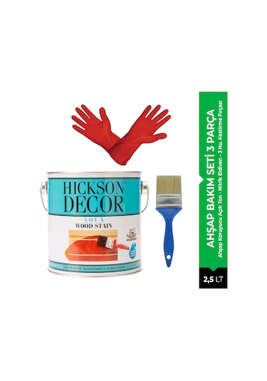 Hickson Decor Aqua Ultra Açık Ton 2,5 Lt Ahşap Koruma Seti 3 Parça