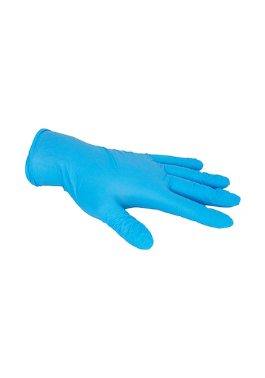 Nitril Muayene Eldiveni Pudrasız Mavi 100'lü S