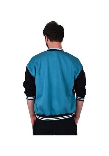 Deepsea Erkek Çıtçıtlı Kolej Mont 2304761 Siyah - Turkuaz