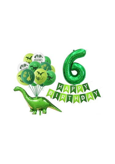 Vkemall Küçük Dinozorlu Kartoon Sayı Balon Seti - Doğum Günü Partileri İçin 32 Ve 12 İnç Lateks Balonlar Paketi