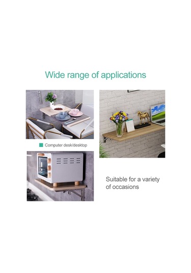 Sones Yemek Masası İçin 16 İnç Duvara Monte Katlanabilir K Şeklinde Depolama Rafı