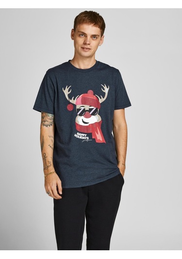 Jack Jones Erkek T-shırt 12198770-navy Lacivert