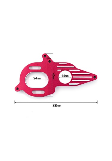 Youmex Arrma 1/10 4x4 Granite Mega İçin Alüminyum Motor Soğutucu Tabanı Kırmızı Bjm106