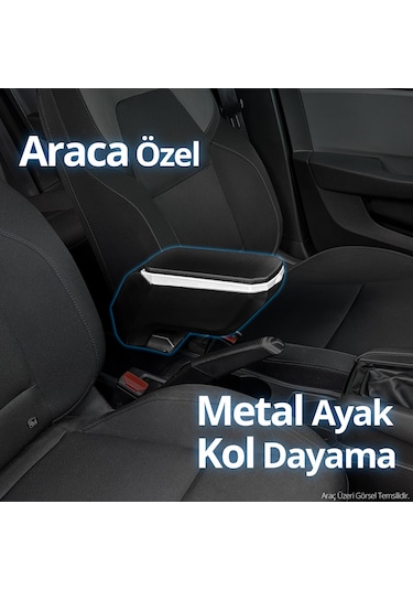 S-Dizayn Peugeot 301 Kol Dayama Kolçak Çelik Ayaklı ABS Gri 2012