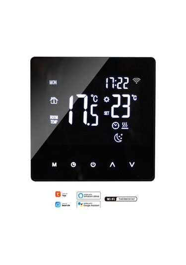 Xindoker 16a 220v Yer Sıcaklığı Kontrol Cihazı, Dokunmatik Lcd Ekran, 0-99 C Aralığı, Abs Siyah, Yeraltı Isıtma Ve Elektrikli Filmler İçin