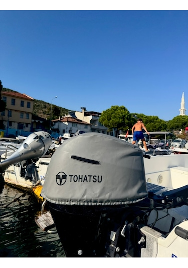 Tekne Motor Kılıfı Dıştan Takma Marin Deri Tohatsu 30 Hp