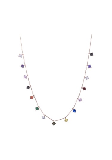 925 Ayar Gümüş Renkli Zirkon Taşlı Kolye