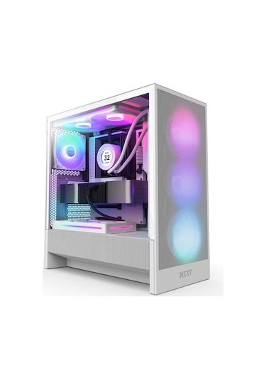 H5 Flow 2024 Beyaz Rgb Temperli Cam Usb 3.2 Atx Mid Tower Kasa
