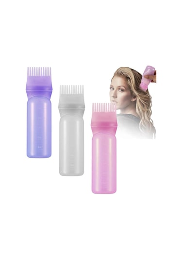 Taraklı Saç Boyama ve Bakım Yağı Uygulama  Şişesi