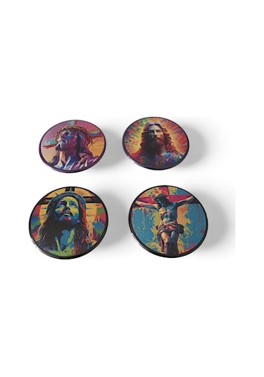 Aziz İsa Magnet Set 2 - 4'lü Jesus Christ Magnet Karışık Renkli