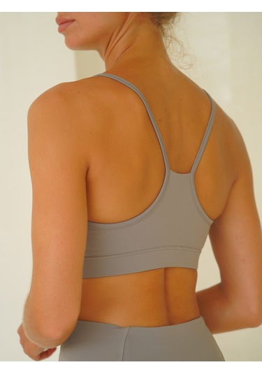 Fold Kaplı Spor Gri Crop Gri