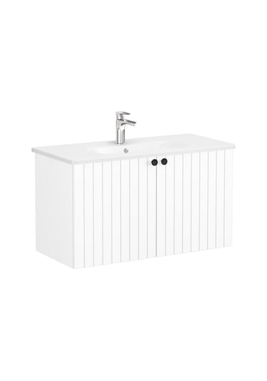 VitrA Root Groove Kapaklı Lavabo Dolabı 100 Cm Mat Beyaz 69310 Çok Renkli