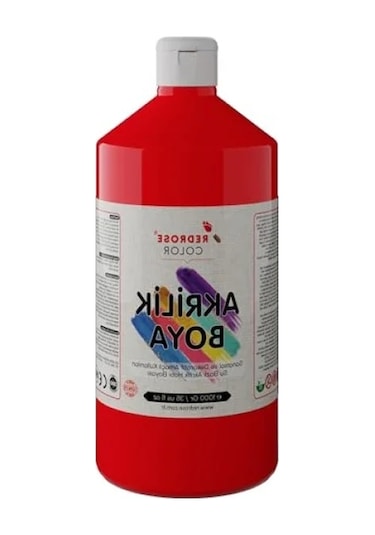 Dayanıklı Kırmızı Akrilik Boya - 1000 Gr 0.2 L