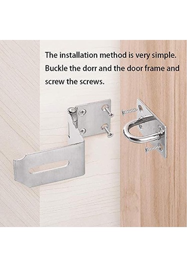 4 İnç Kapı Hasp Mandal 90 Derece, Paslanmaz Çelik Güvenlik Dik Açısı Ama Kilit Hasp Kilitleme Mandağı