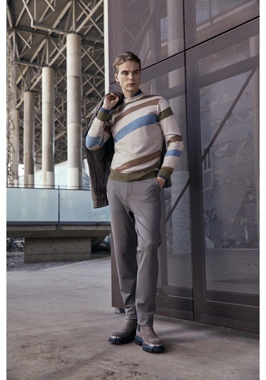 Erkek Bisiklet Yaka Triko Bej 3759 Bej