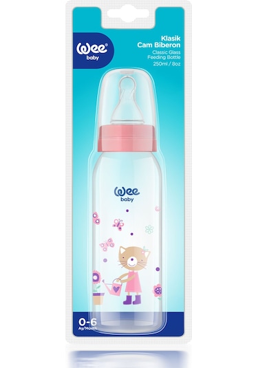 Wee Baby  Klasik Cam Biberon 250 ML Pembe
