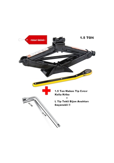 Oto Kriko Circir Kollu Kriko 1.5 Ton + Bijon Anahtarı 17 Tekli Bijon