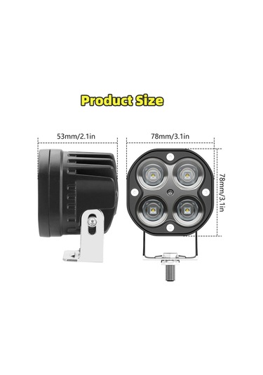 Offroad Sis Lambası 4 Led 20w Cree Beyaz Led Motorsiklet Uyumlu İkili Set