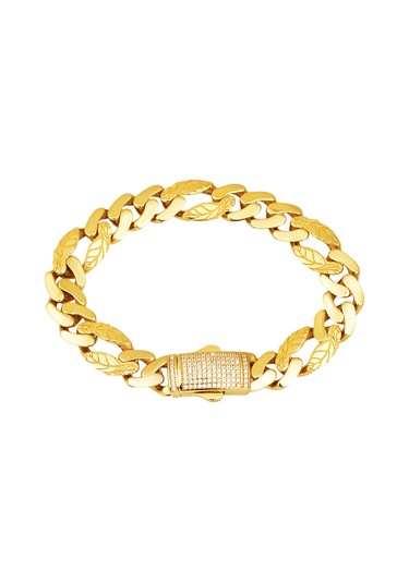 Bilezikci Yaprak Modelli 14 Ayar Altın Gurmet Bileklik Sarı Altın