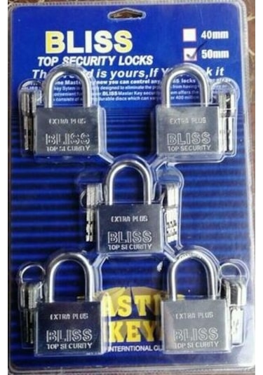 Kilit Blıss Asma Küpe Kilit 50 Mm Çelik Super Kalite Set Seçin 5-Li Set