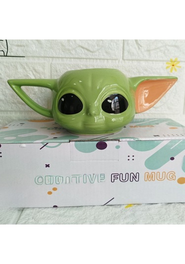 Mufunye Star Wars Yeşil 3d Karikatür Figürlü Seramik Kupa - Kahve/su İçeceği 301-400ml - Animasyon Severler İçin Dayanıklı Tasarım Diğer