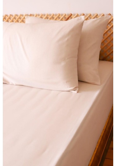 Moosh Çift Kişilik Lastikli Çarşaf Takımı Krem