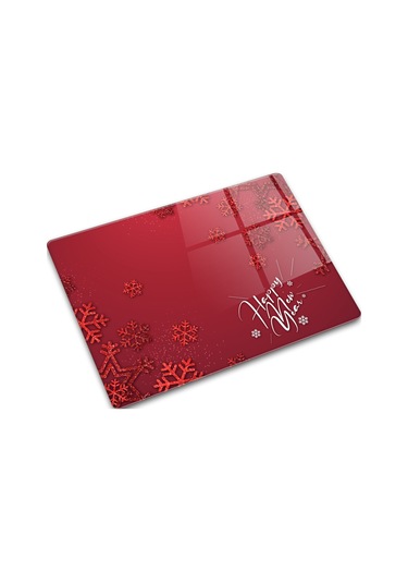 Decorita Cam Kesme Tahtası|Happy New Year Kırmızı|30cm x 40cm