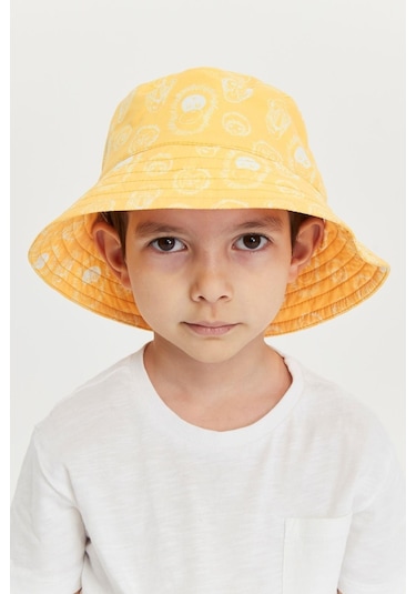 Benitto Kids Erkek Çocuk Desenli Bucket Şapka 7007-sarı Sarı