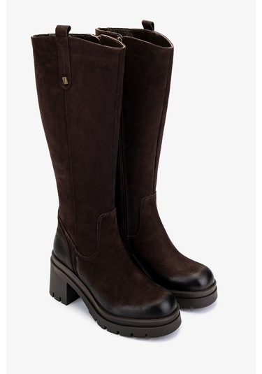 Valmenti Kadın Hakiki Deri Kahverengi Nubuk Casual Çizme 322 2351307 Bn Czm Sk24-25 Kahve Nbk Kahverengi