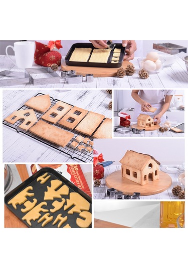 Ximistore9 18 Parça Noel Çelik Kalıp Seti: Bisküvi, Ekmek, Çikolata Dıy İçin Ev, Kar Tanesi, Ağaç Şekilleri Diğer