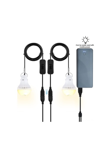 Xindoker Usb Çadır Işığı 2 Adet, 2.5m Kablolu, 650lm Isınak Beyaz 3000k , 14 Led 5730 Smd, Dc 5v