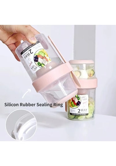 Çocuk Saklama Kap 870 Ml Çift Katmanlı, Sızdırmaz, Pp Plastik, Mavi Renk