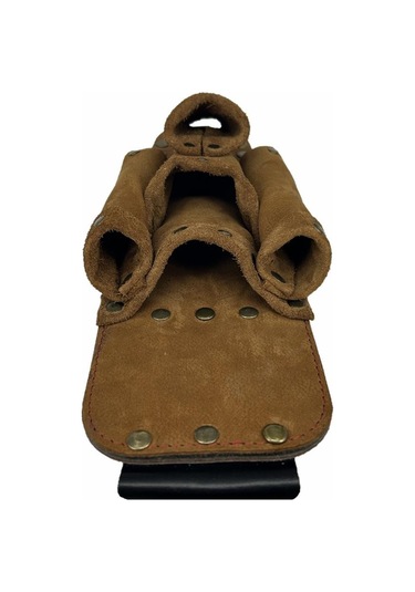 Hakiki Deri Ca101 Elektrikçi Teknisyen Bel Çantası Süet Taba