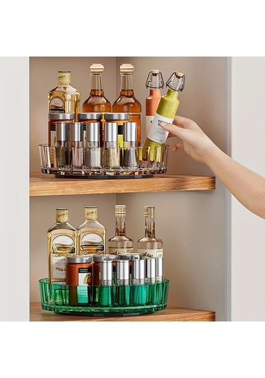 Topshop1 Krem Beyaz Döner Tepsili: Mutfak, Kiler, Banyo Düzenleyici Ve Saklama Çözümü Krem Beyaz