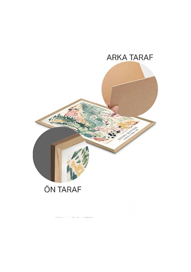 Artavessa 3 Parça Ahşap Çerçeve Görünümlü Mdf Tablo Seti - ERSYCRVSZ3SET16