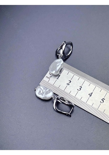 İncili, Paslanmaz Çelik Küpe 585, Gümüş Renk Gümüş