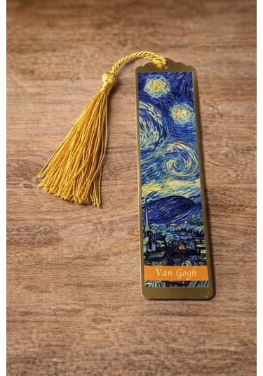 Sanatsal Tablo Temalı Metal Kitap Ayracı Van Gogh-yıldızlı Gece