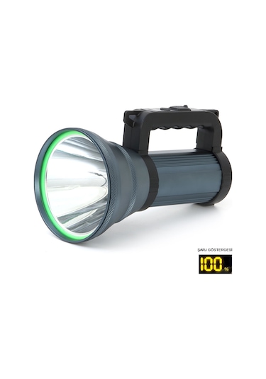 Watton Wt-411 200w Güçlü Şarjlı El Feneri Projektör Siyah