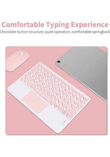 Springsun Bt Klavye Mouse Combo Bt3.0 Kablosuz Şarj Edilebilir Klavye Ergonomik Mouse Seti İnce Tasarım Android İos Windows Uyumlu  Yeşil Desteği