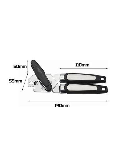 Pazly Paslanmaz Çelik Manuel Kavanoz Açacağı - Dayanıklı Pratik Mutfak Aleti Gümüş 190x55x50mm Gümüş