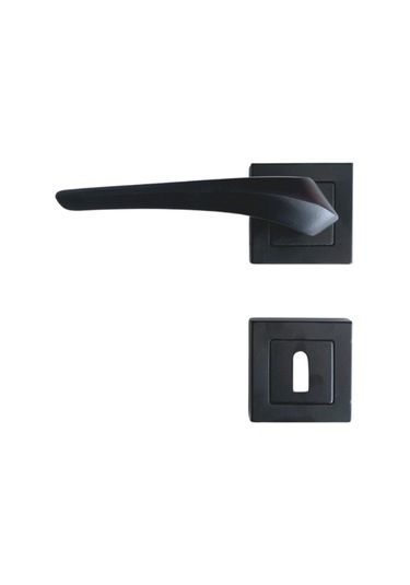 2021 Siyah Kare Rozetli Oda Kapı Kolu 1 Takım Oda