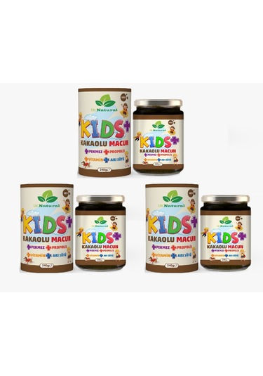 Dr. Natural Kakao Arı Sütü Propolis Pekmez ve Vitamin Çocuk Macunu 3 x 240 G