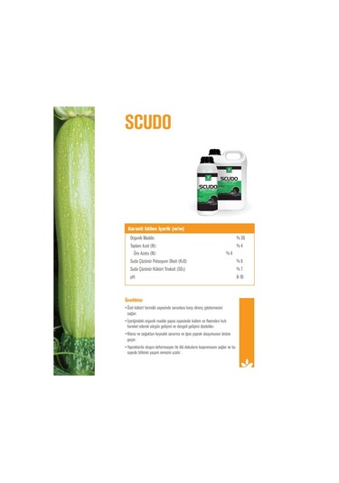Scudo (4-0-6+7So3) Sıvı Organomineral Gübre 1 Litre