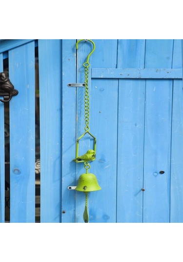 Tenfowee Klasik Sarı Kuş Desenli Dökme Demir Çanak Çanak, Doğa Sesleriyle Bahçe Ve Ev Dekorasyonu, Dayanıklı Asma Zil